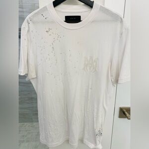 Amiri Core Shotgun White Distressed T-Shirt